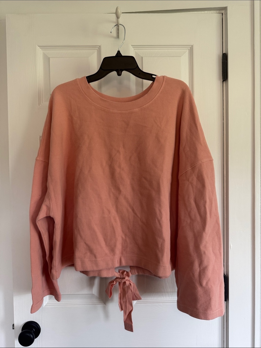 Fabletics Coral Anna TieBack Long Sleeve Sweatshirt with Adjustable Drawcord Hem